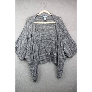 Catherine's Open Knit Short Dolman Sleeve Silky Metallic Sweater-Size 2X